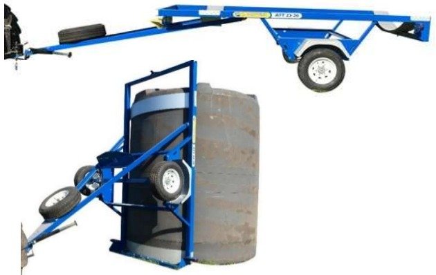 Acoplado para transporte de tanques verticales